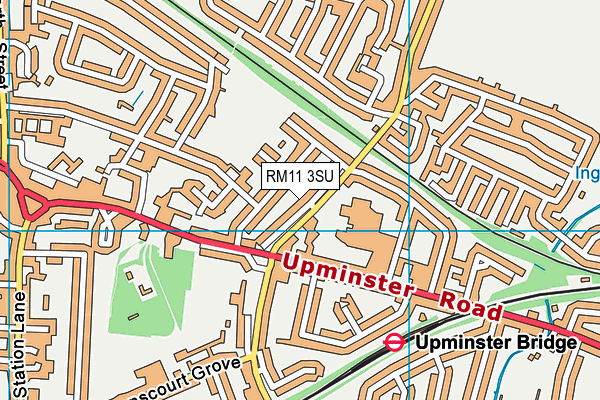 RM11 3SU map - OS VectorMap District (Ordnance Survey)