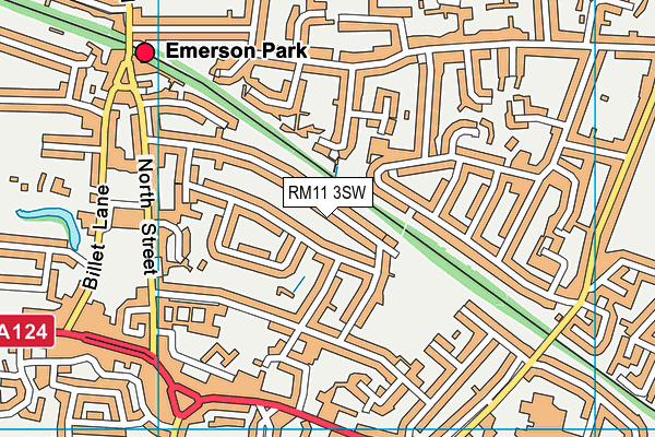 RM11 3SW map - OS VectorMap District (Ordnance Survey)