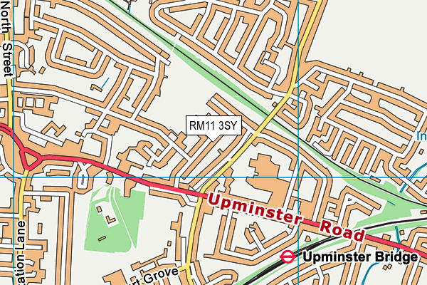 RM11 3SY map - OS VectorMap District (Ordnance Survey)