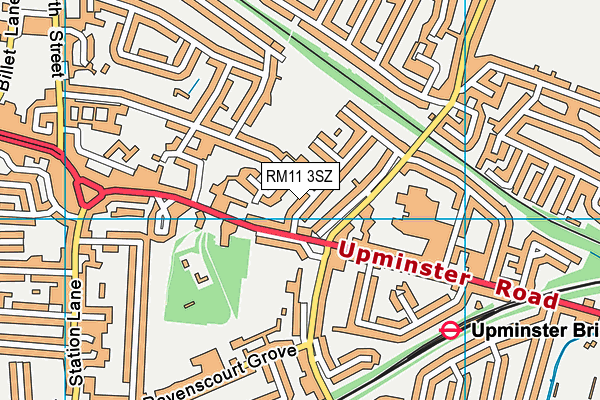 RM11 3SZ map - OS VectorMap District (Ordnance Survey)