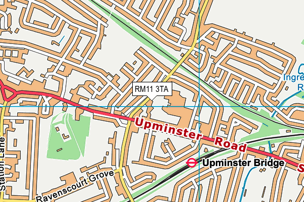 RM11 3TA map - OS VectorMap District (Ordnance Survey)