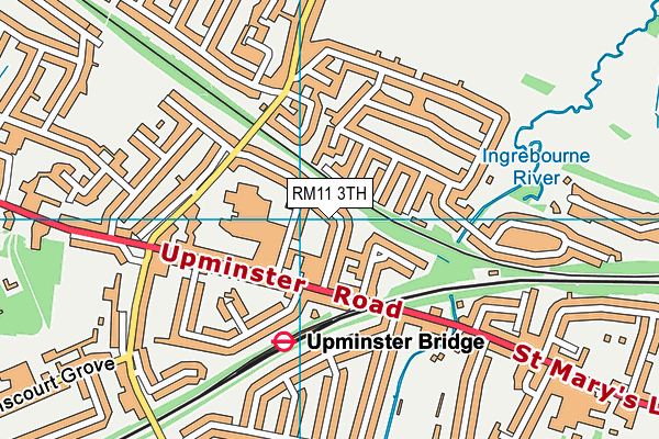 RM11 3TH map - OS VectorMap District (Ordnance Survey)