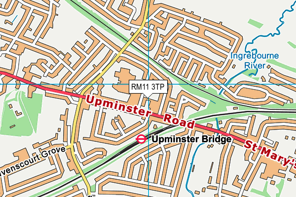 RM11 3TP map - OS VectorMap District (Ordnance Survey)