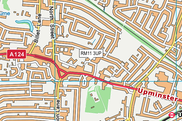 RM11 3UP map - OS VectorMap District (Ordnance Survey)