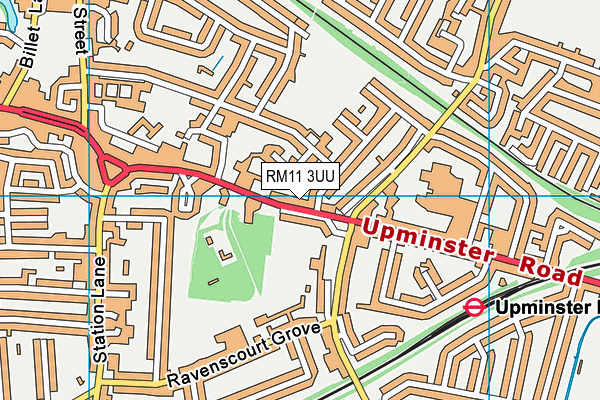 RM11 3UU map - OS VectorMap District (Ordnance Survey)