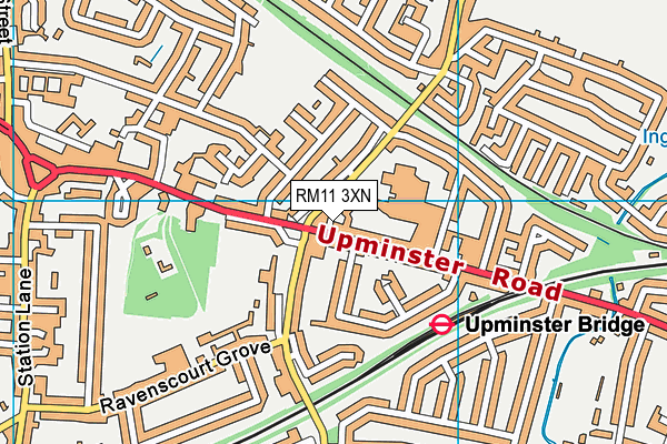 RM11 3XN map - OS VectorMap District (Ordnance Survey)