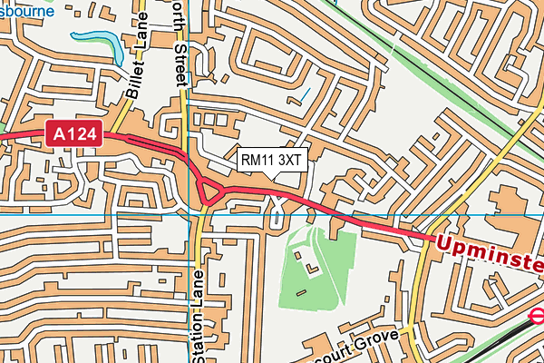 RM11 3XT map - OS VectorMap District (Ordnance Survey)