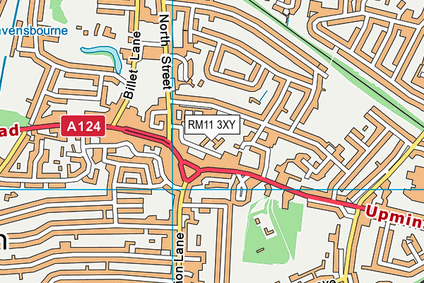 RM11 3XY map - OS VectorMap District (Ordnance Survey)