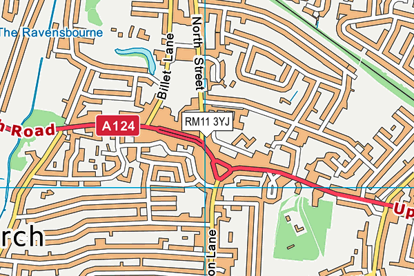 RM11 3YJ map - OS VectorMap District (Ordnance Survey)