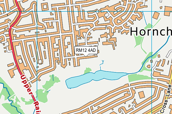 RM12 4AD map - OS VectorMap District (Ordnance Survey)