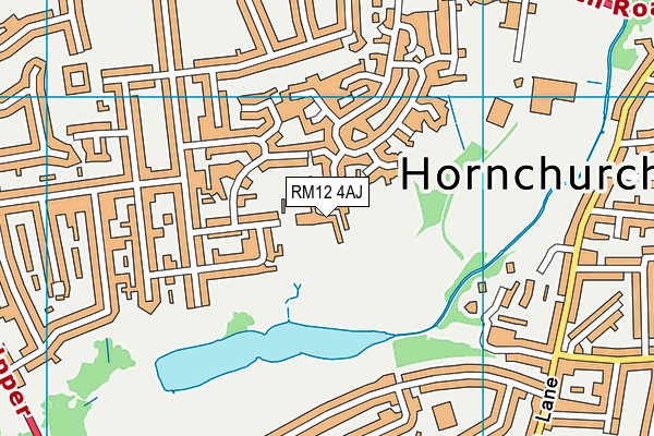 Hornchurch High School map (RM12 4AJ) - OS VectorMap District (Ordnance Survey)