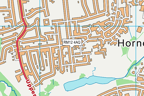 RM12 4AQ map - OS VectorMap District (Ordnance Survey)
