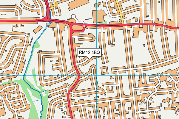 RM12 4BQ map - OS VectorMap District (Ordnance Survey)