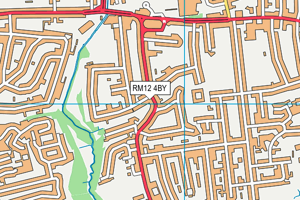RM12 4BY map - OS VectorMap District (Ordnance Survey)