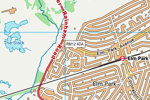 RM12 4DA map - OS VectorMap District (Ordnance Survey)