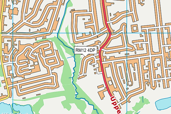 RM12 4DP map - OS VectorMap District (Ordnance Survey)