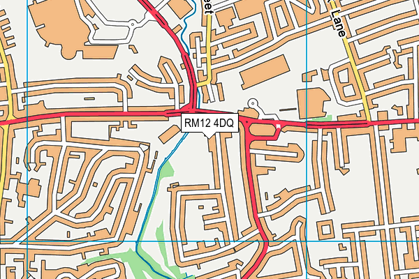 RM12 4DQ map - OS VectorMap District (Ordnance Survey)