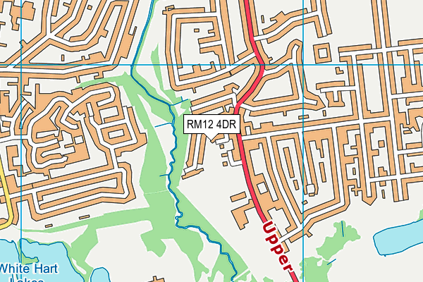 RM12 4DR map - OS VectorMap District (Ordnance Survey)
