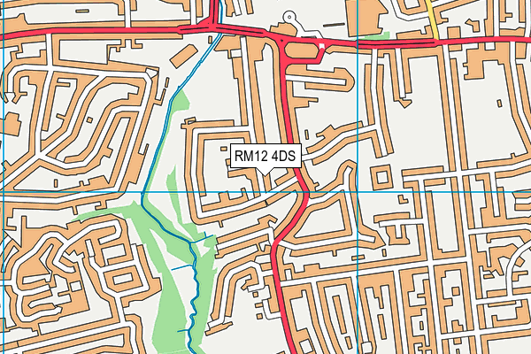 RM12 4DS map - OS VectorMap District (Ordnance Survey)