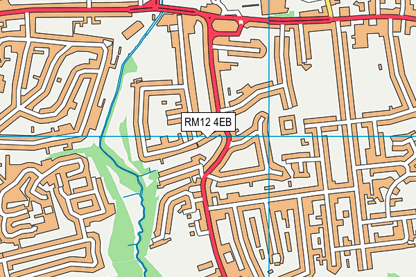 RM12 4EB map - OS VectorMap District (Ordnance Survey)