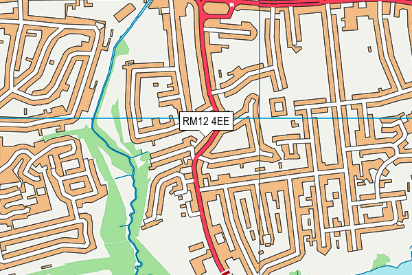 RM12 4EE map - OS VectorMap District (Ordnance Survey)