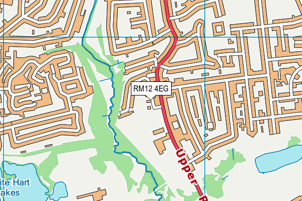 RM12 4EG map - OS VectorMap District (Ordnance Survey)