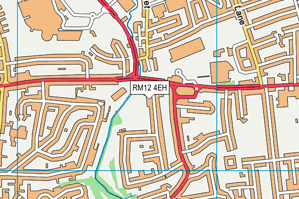 RM12 4EH map - OS VectorMap District (Ordnance Survey)
