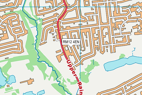 RM12 4EN map - OS VectorMap District (Ordnance Survey)
