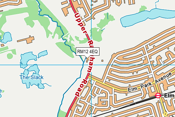 RM12 4EQ map - OS VectorMap District (Ordnance Survey)