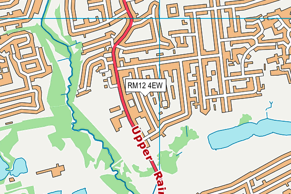 RM12 4EW map - OS VectorMap District (Ordnance Survey)