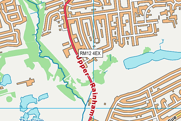 RM12 4EX map - OS VectorMap District (Ordnance Survey)