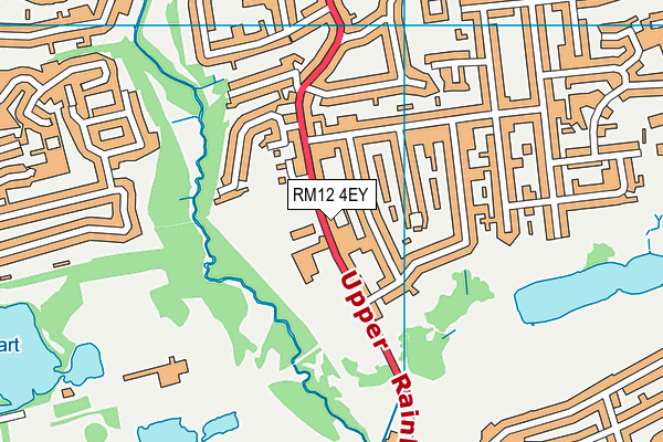 RM12 4EY map - OS VectorMap District (Ordnance Survey)
