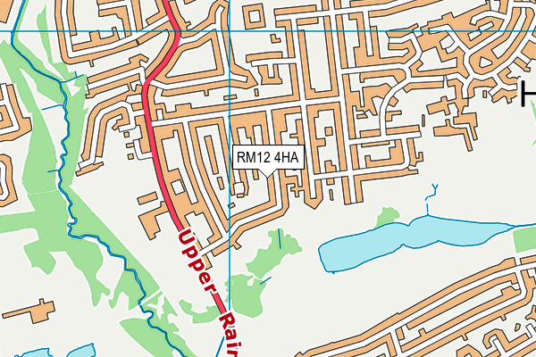 RM12 4HA map - OS VectorMap District (Ordnance Survey)