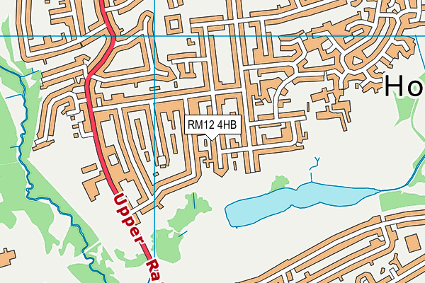 RM12 4HB map - OS VectorMap District (Ordnance Survey)