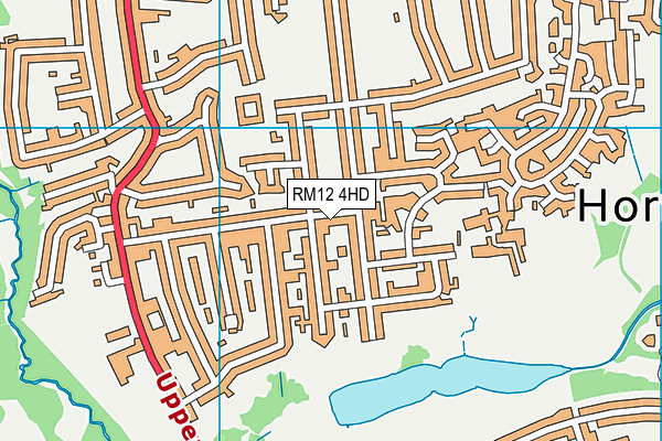 RM12 4HD map - OS VectorMap District (Ordnance Survey)