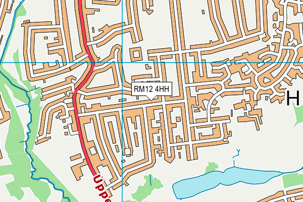 RM12 4HH map - OS VectorMap District (Ordnance Survey)