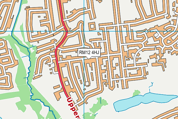 RM12 4HJ map - OS VectorMap District (Ordnance Survey)