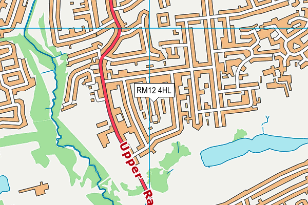 RM12 4HL map - OS VectorMap District (Ordnance Survey)