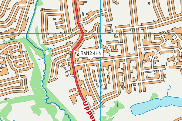 RM12 4HN map - OS VectorMap District (Ordnance Survey)