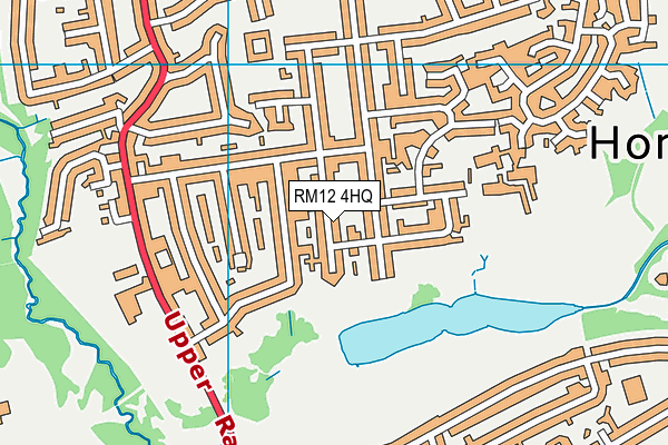 RM12 4HQ map - OS VectorMap District (Ordnance Survey)