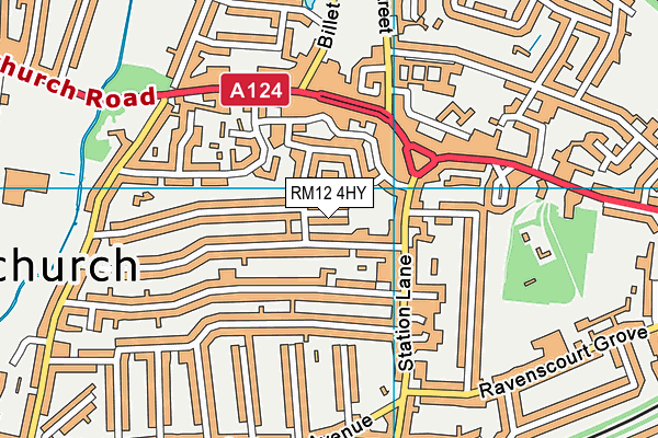 RM12 4HY map - OS VectorMap District (Ordnance Survey)