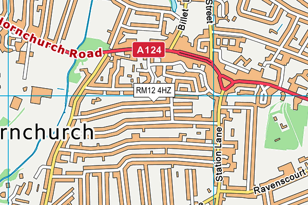 RM12 4HZ map - OS VectorMap District (Ordnance Survey)
