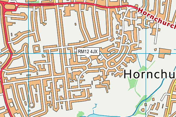 RM12 4JX map - OS VectorMap District (Ordnance Survey)