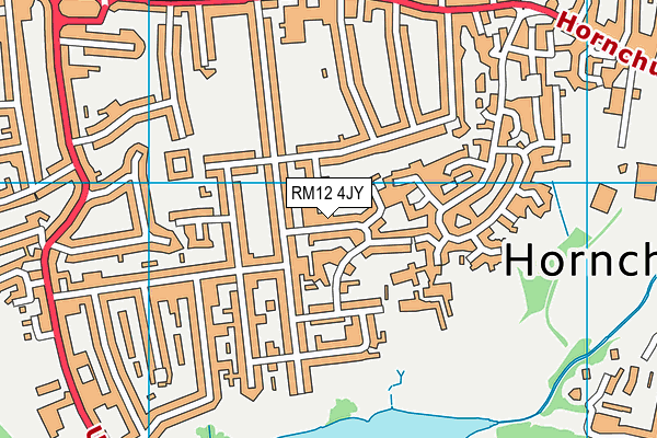 RM12 4JY map - OS VectorMap District (Ordnance Survey)