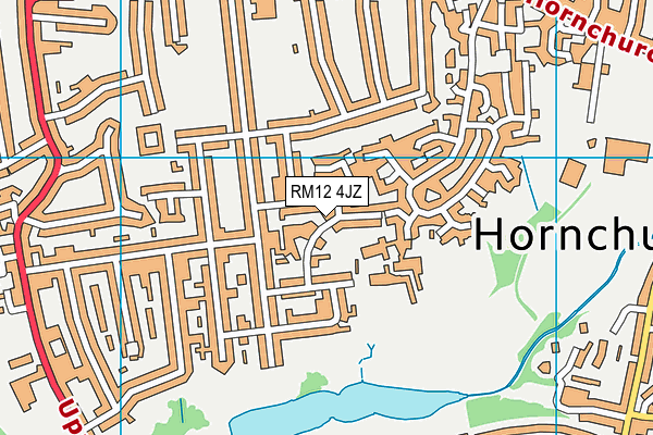 RM12 4JZ map - OS VectorMap District (Ordnance Survey)