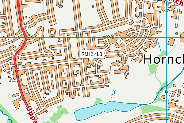 RM12 4LB map - OS VectorMap District (Ordnance Survey)
