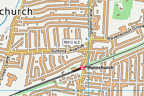 RM12 4LE map - OS VectorMap District (Ordnance Survey)