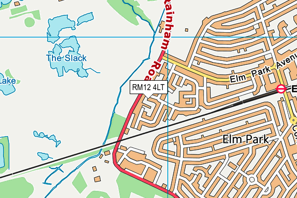 RM12 4LT map - OS VectorMap District (Ordnance Survey)