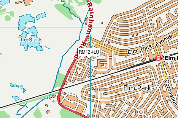 RM12 4LU map - OS VectorMap District (Ordnance Survey)