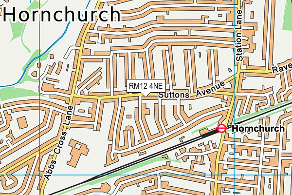 RM12 4NE map - OS VectorMap District (Ordnance Survey)